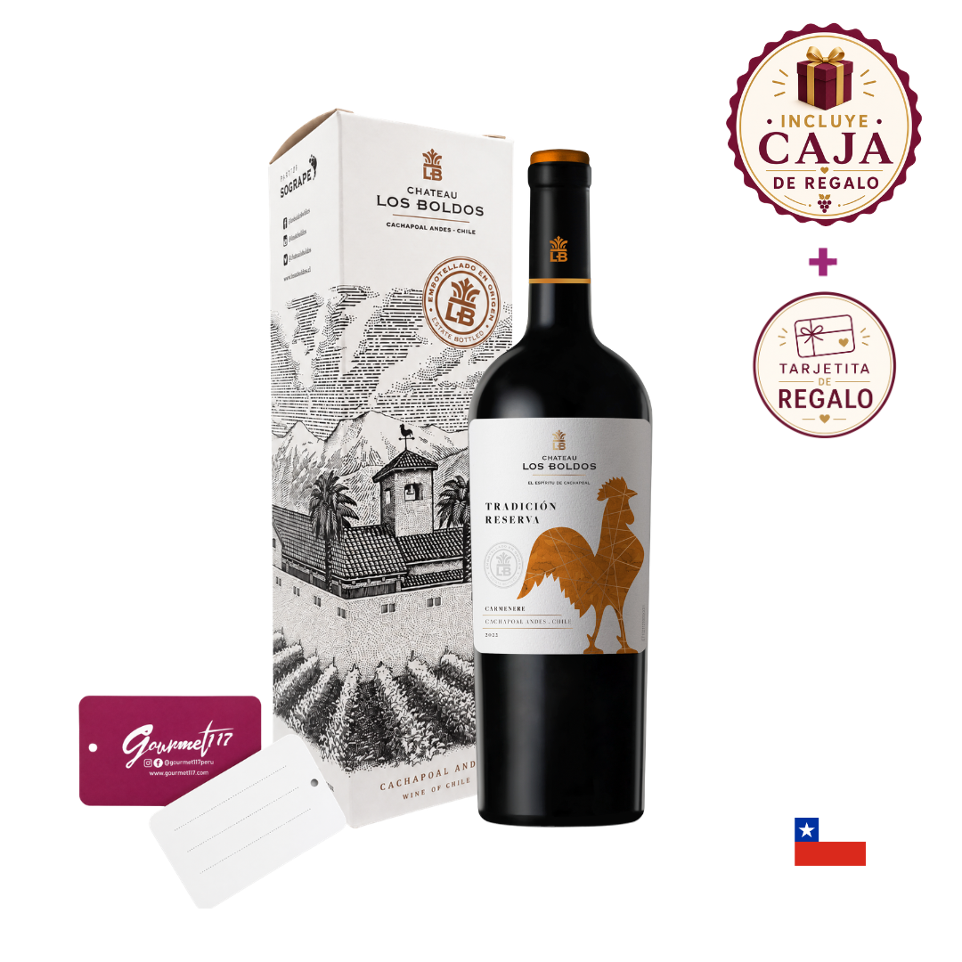 PVIN0072 Vino Tinto Chateu Los Boldos Tradition Réserve Carmenere 750 ml - Imagen 1