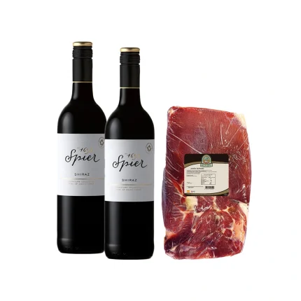 jamon serrrano y 2 vinos spier