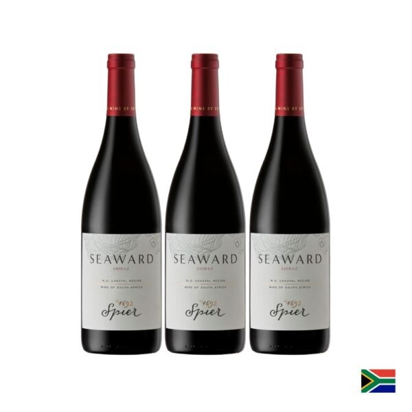 Pack Trilogía Spier Seaward Shiraz con 3 vinos tinto de 750ml