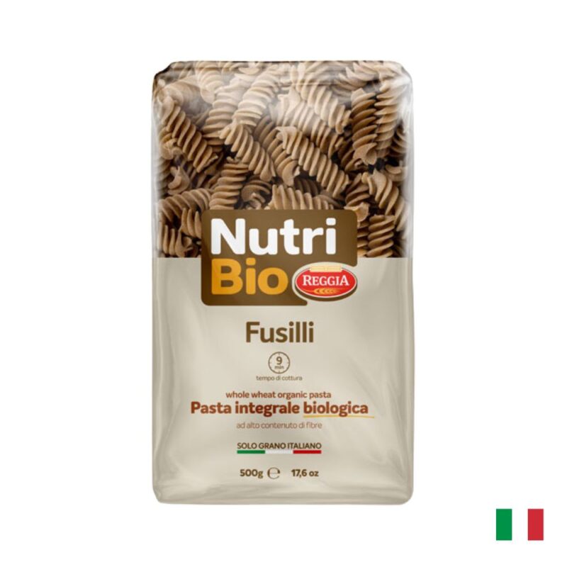 Pasta Fusilli Nutri Bio Reggia 500g paquete de pasta italiana orgánica