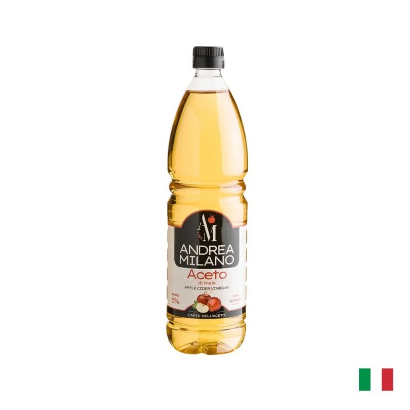 Vinagre de manzana Andrea Milano 1 litro en botella de vidrio
