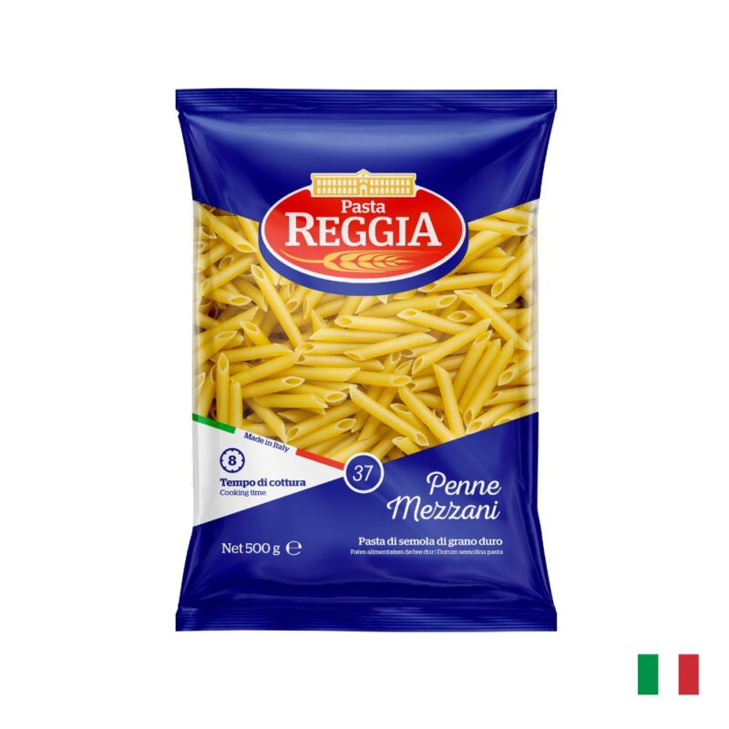 Paquete de Pasta Penne Mezzani Rigati Reggia 500g - Pasta italiana de calidad - Gourmet117