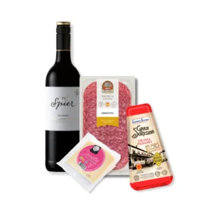 Pack Tabla de Quesos Gourmet117 - Vino, salami, grana padano y manchego