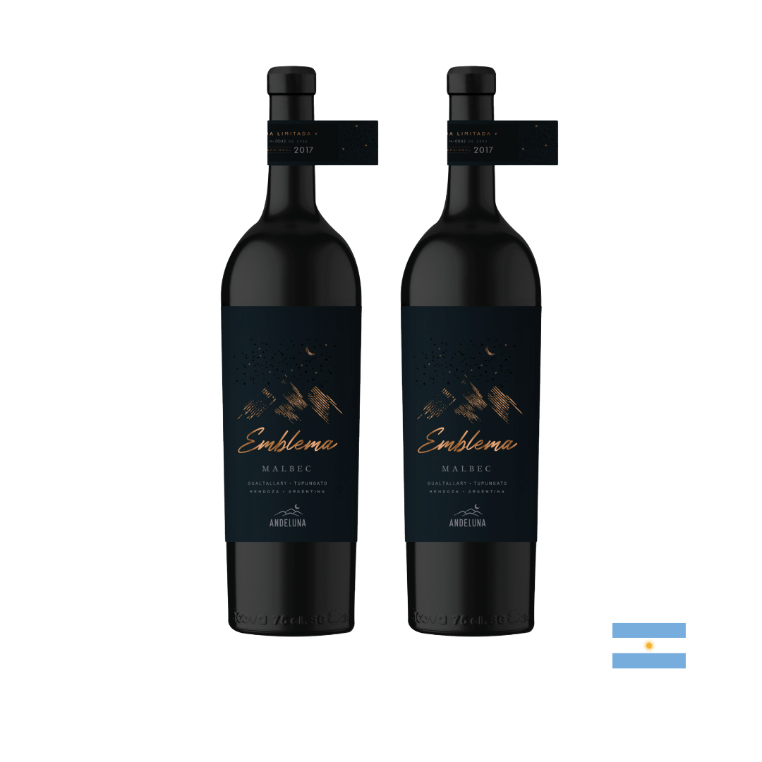 260008 (2) VINO TINTO GRAN RESERVA EMBLEMA MALBEC ANDELUNA X 750ML x2 - Imagen 1