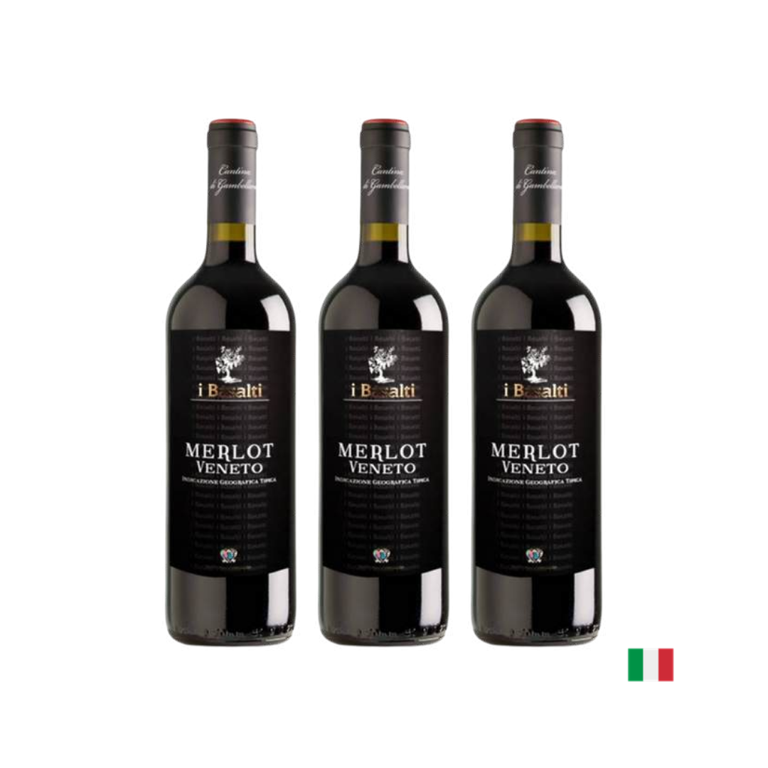4000007-1 VINO TINTO GAMBELLARA I BASALTI IGT "ROSSO" MERLOT 750ML x3 - Imagen 1