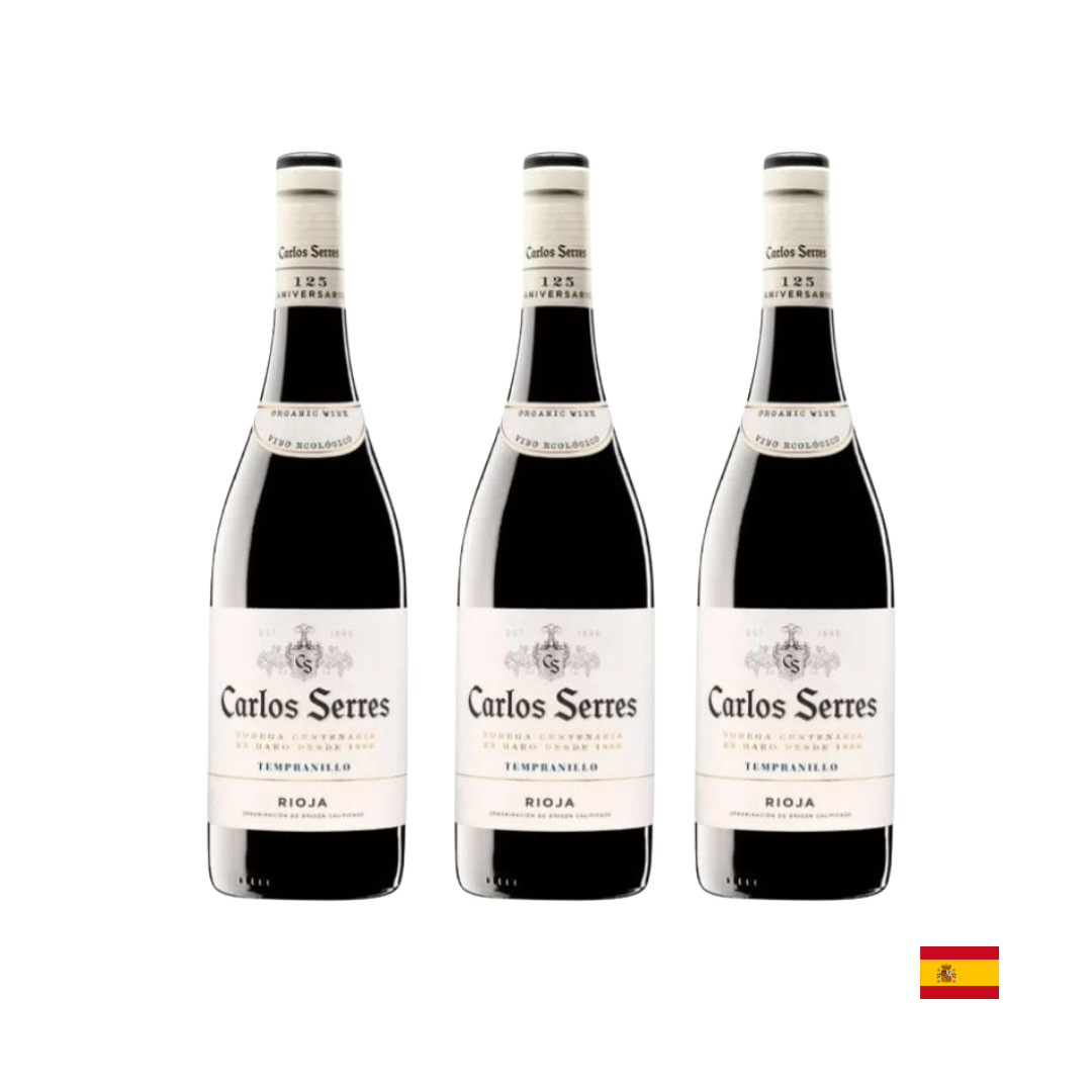 Productos web (24) Trío Vino Tinto Carlos Serres Tempranillo 750ml - Imagen 1
